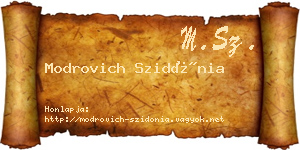 Modrovich Szidónia névjegykártya